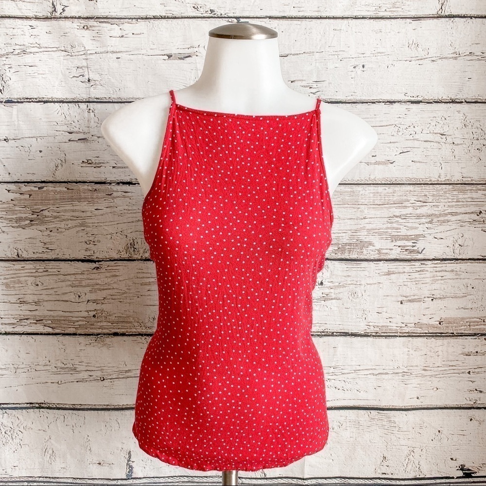 Miami red High neck open back top